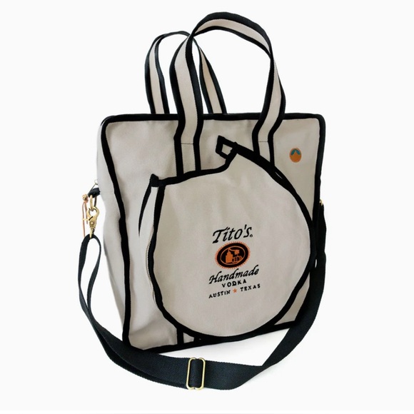 NWT~$170~Tito’s Vodka X Tangerine~Canvas Pickleball Embroidered Logo Tote Bag - Picture 11 of 11